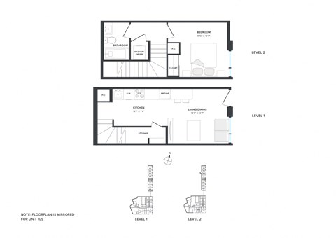 Floor plan for 1 bed, 1 bath, 618 sqft